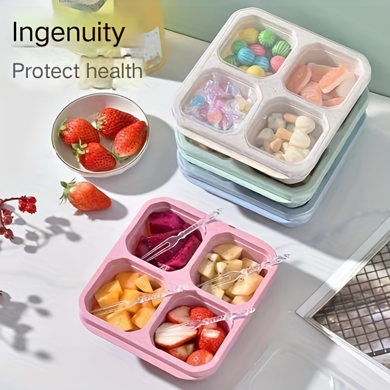 50pcs Round Square Lunch Box Dividers Stackable 10pcs Fruit Forks Snack  Containers Random colors Silicone Cupcake Liners - AliExpress
