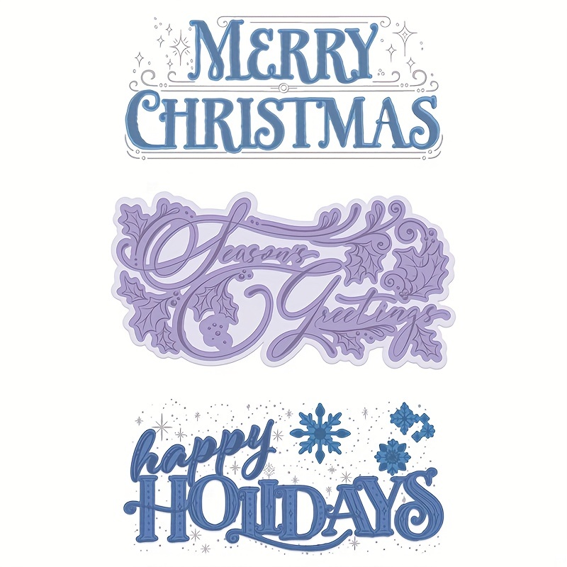 One Piece Classic Merry Christmas English Word Graphic Clear Stamp Quote  For Holiday Cards Scrapbooking - Temu