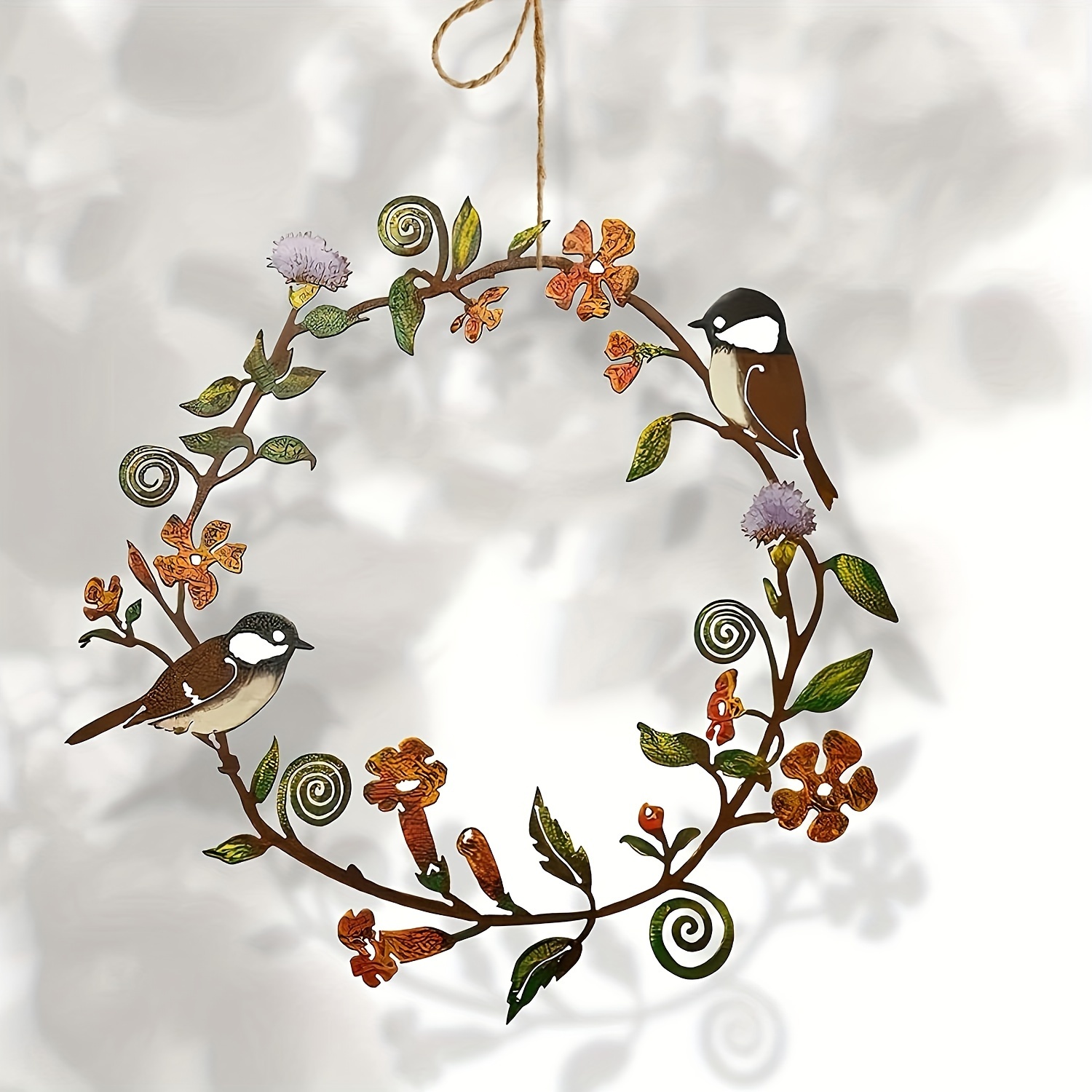 1pc-Metal wall hanging wildflower garland spring and summer garland front  door simulation wall decoration wrought iron wall decoration