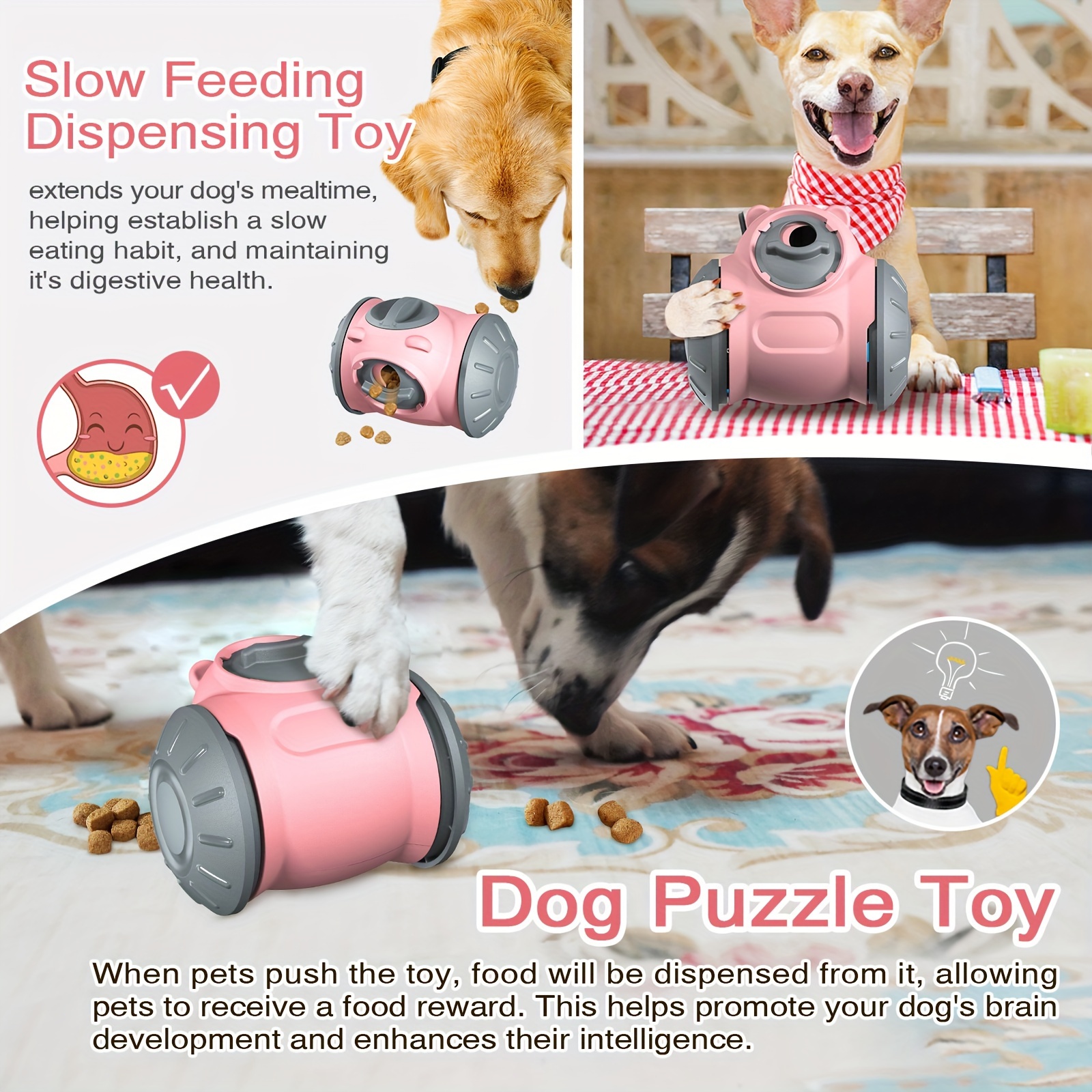 Vaso interactivo para perros, juguete dispensador de comida lenta, regalo  perfecto para perros grandes o pequeños