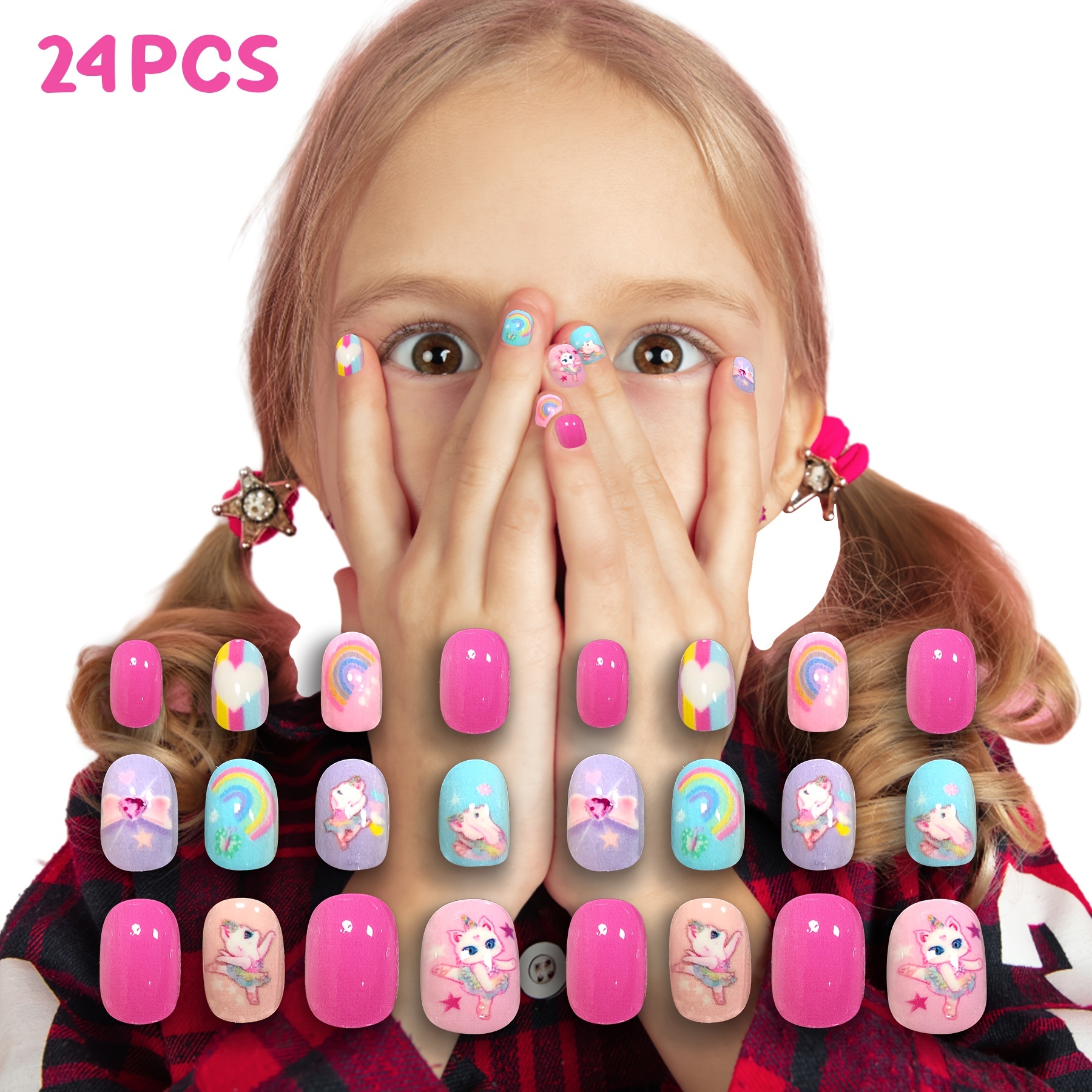 Set 24 pcs Nail sticker 3D fashion design multicolor for nail