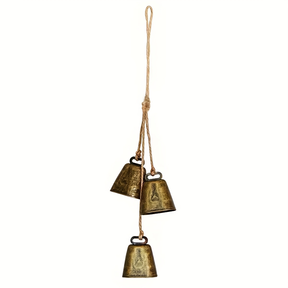 Aged Bronze Decorative Metal Cow Bells - Set of Three