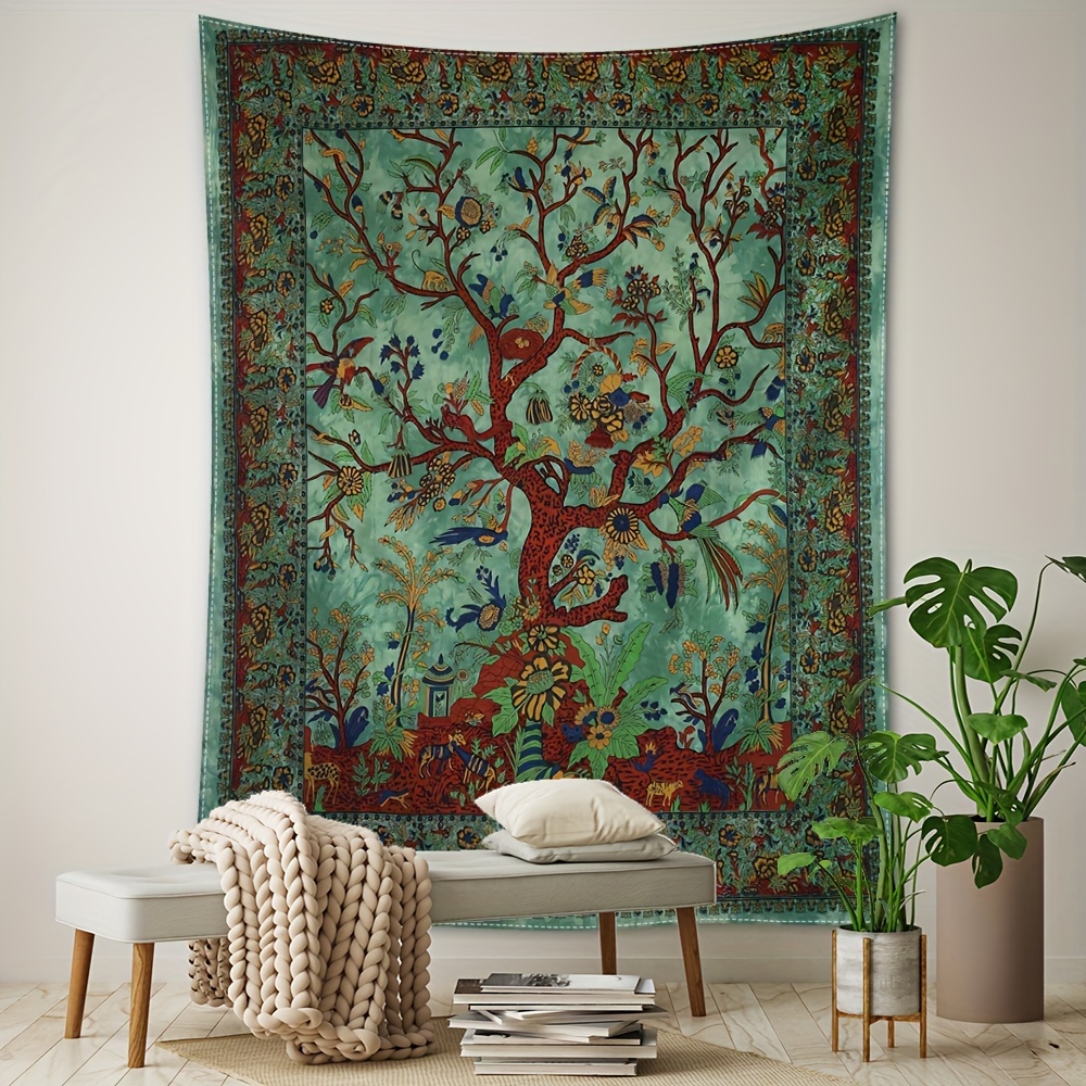 Vintage Floral Heart Tapestry Retro Wall Decor Polyester - Temu