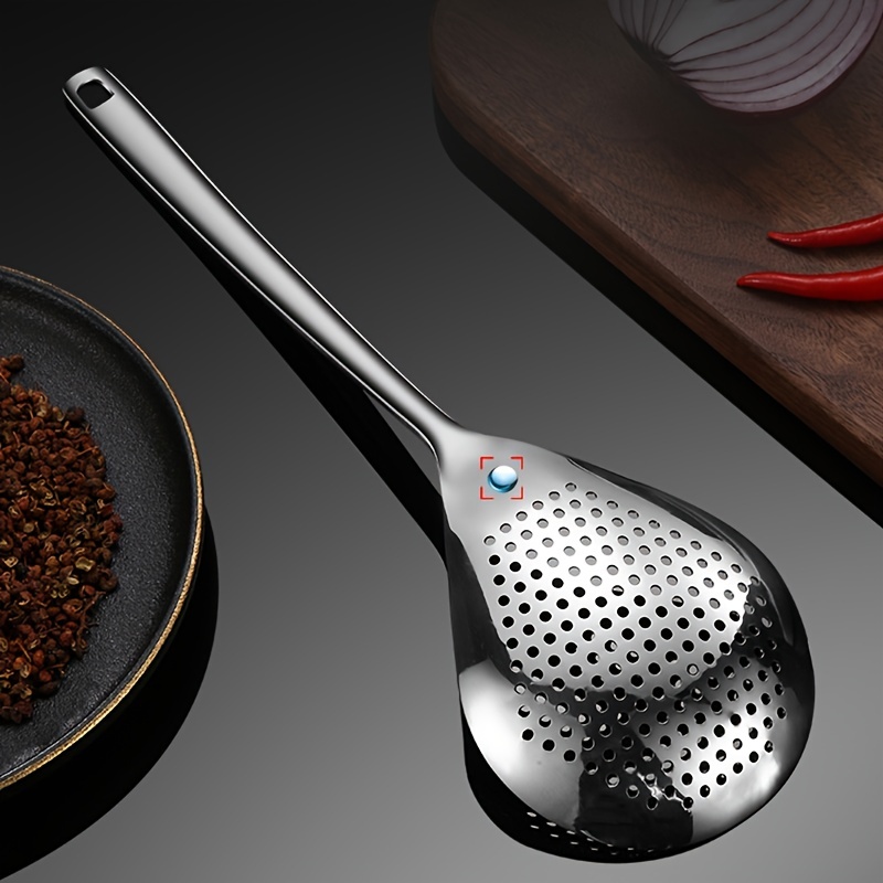 Stainless Steel Colander Skimmer Slotted Spoon Heavy Duty Food Strainer