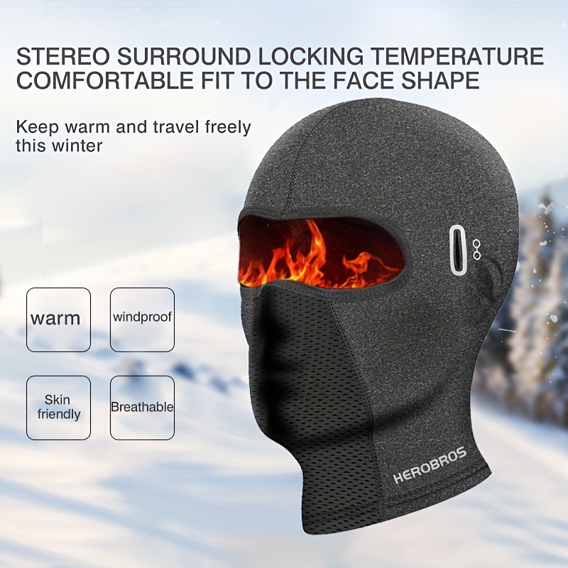 Temu Cycling Mask Balaclava, Motorcycle Full Face Mask Warm Headgear Helmet Liner for Men and Women, Autumn and Winter Windproof Warm Mask for Outdoor