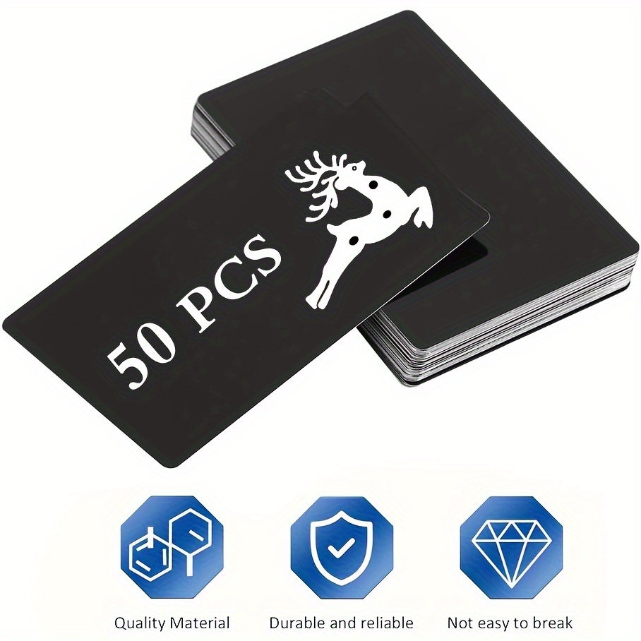 50Pcs Metal Business Cards Aluminum Laser Engraving Sheet Black Blank Name  Cards