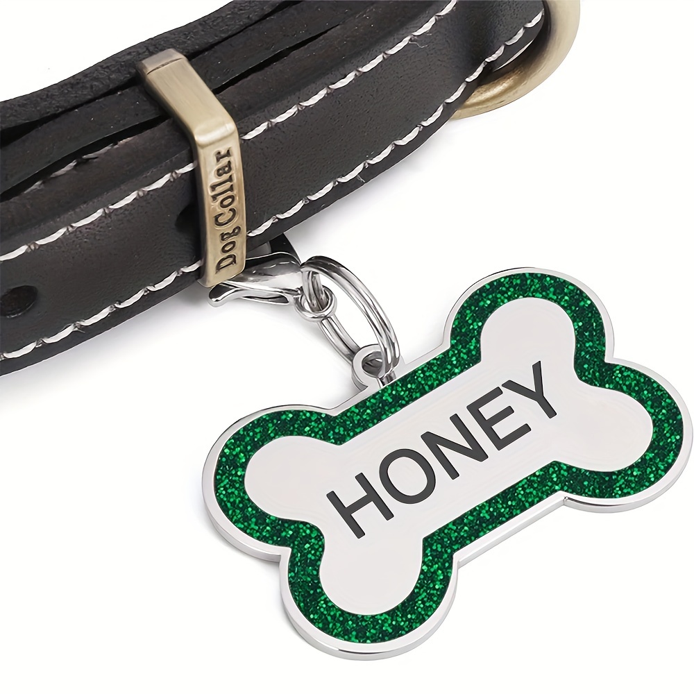 Personalized Dog ID Collar Leather Customized Engraved Pet ID Tag