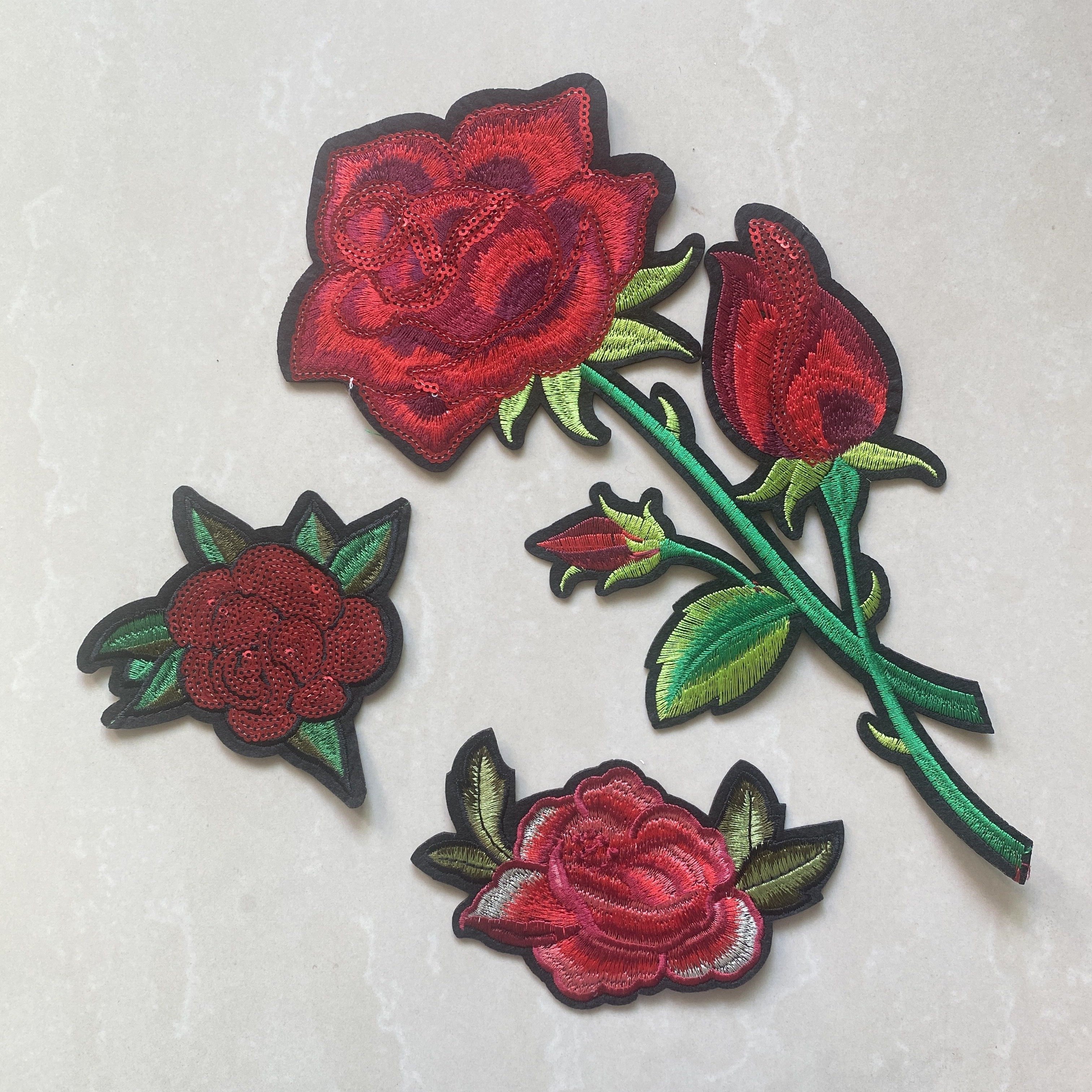 1PCembroidered patch applique embroidery flower iron on patches iron on