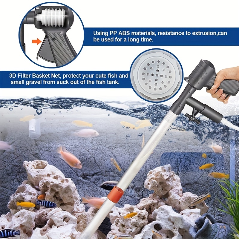 FISH TANK GRAVEL Cleaner Tool Pump Siphon Water Clean Vacuum