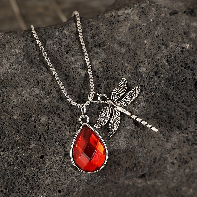 Red dragonfly store necklace