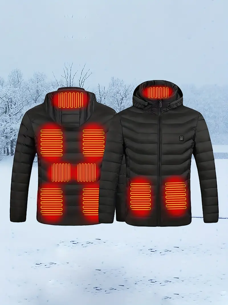Chaqueta calefactable para hombre, ligera, cálida, a prueba de viento, con  capucha eléctrica aislada con calefacción USB, chaqueta acolchada para exte