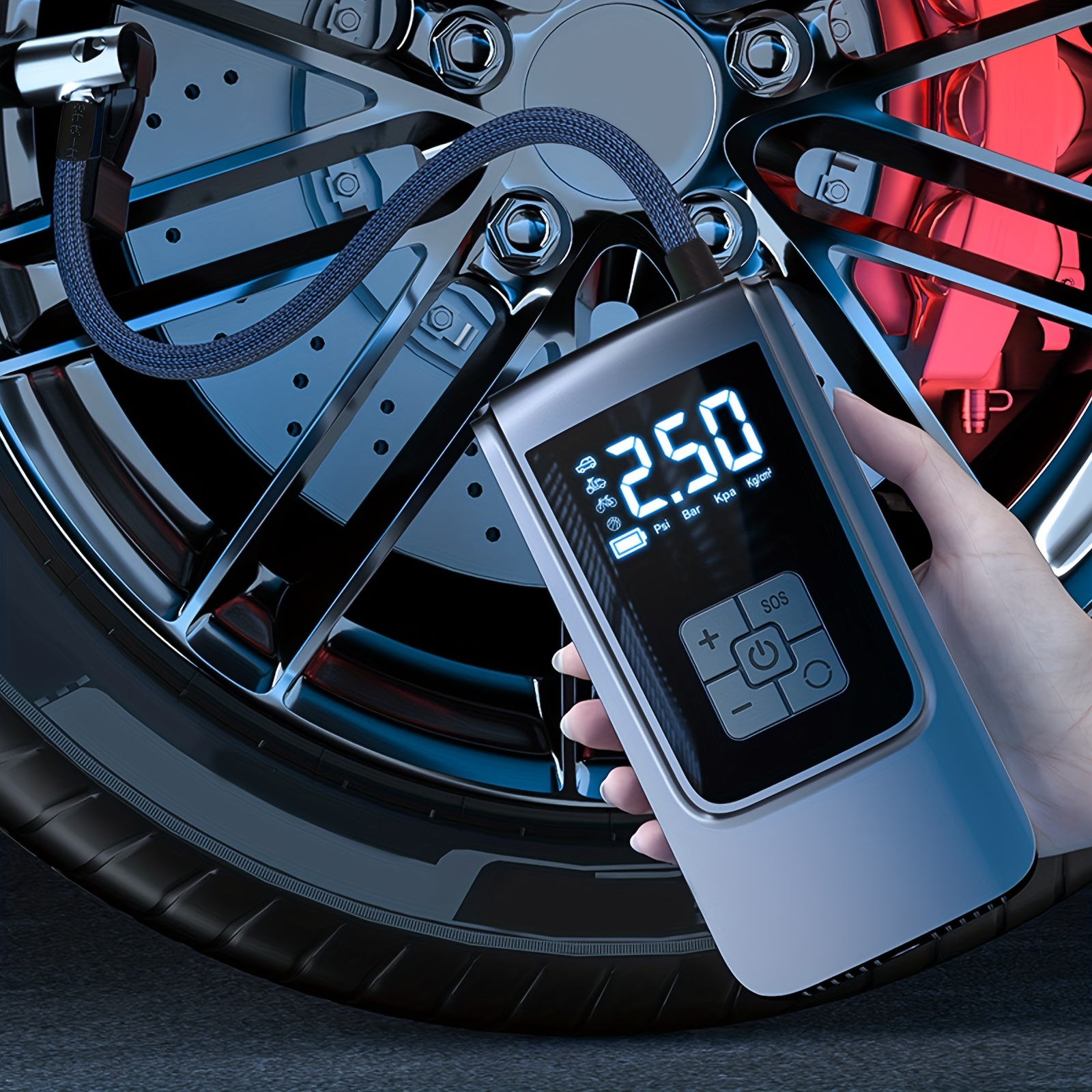 Tragbare Mini Auto aufblasbare Luftpumpe USB Typ C wiederauf ladbare 150psi  elektrische Luftpumpe 4000mAh Batterie für Fahrrad Motorrad Auto -  AliExpress
