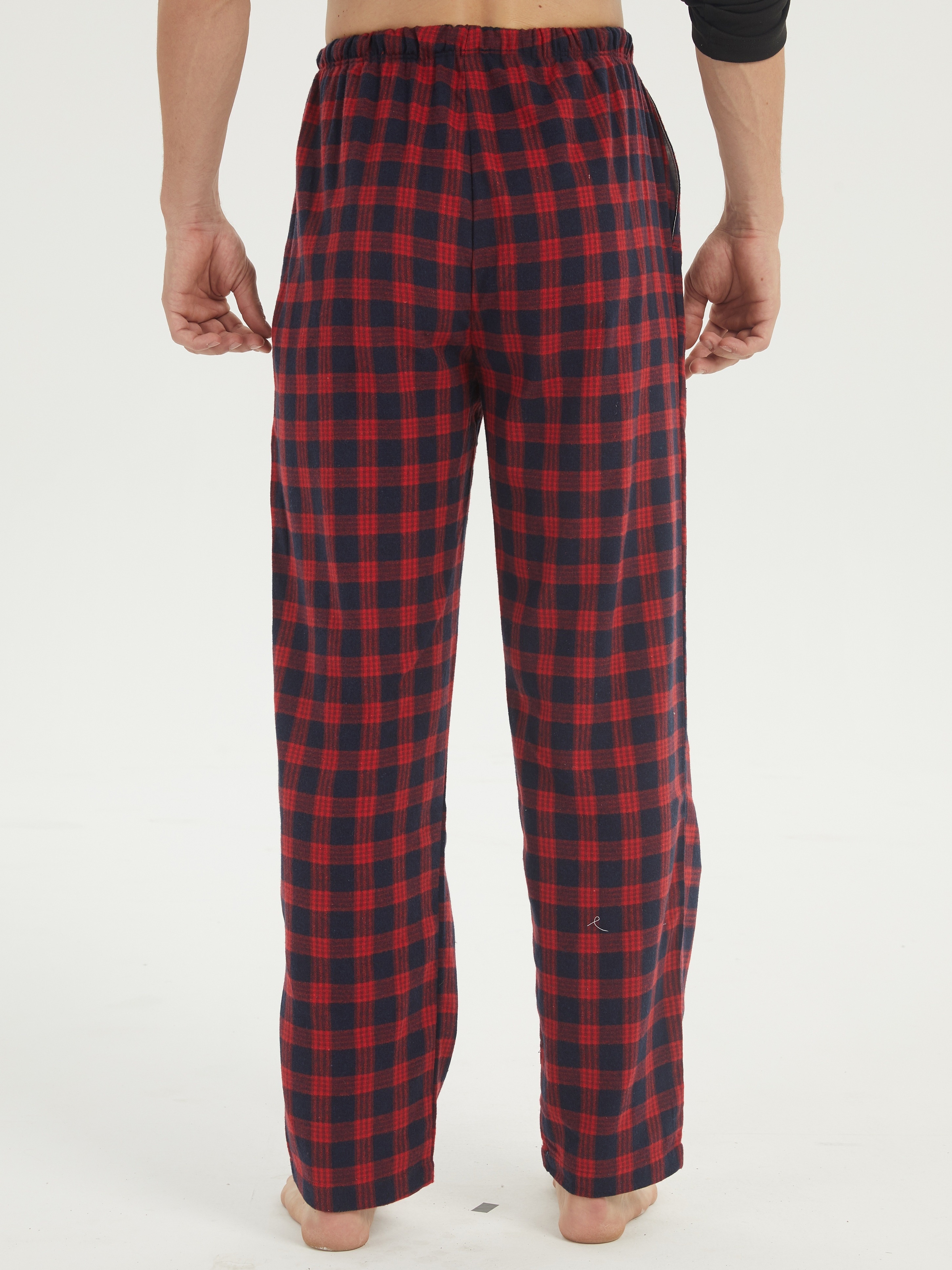 Pantalón pijama estampado a cuadros de algodón para hombre