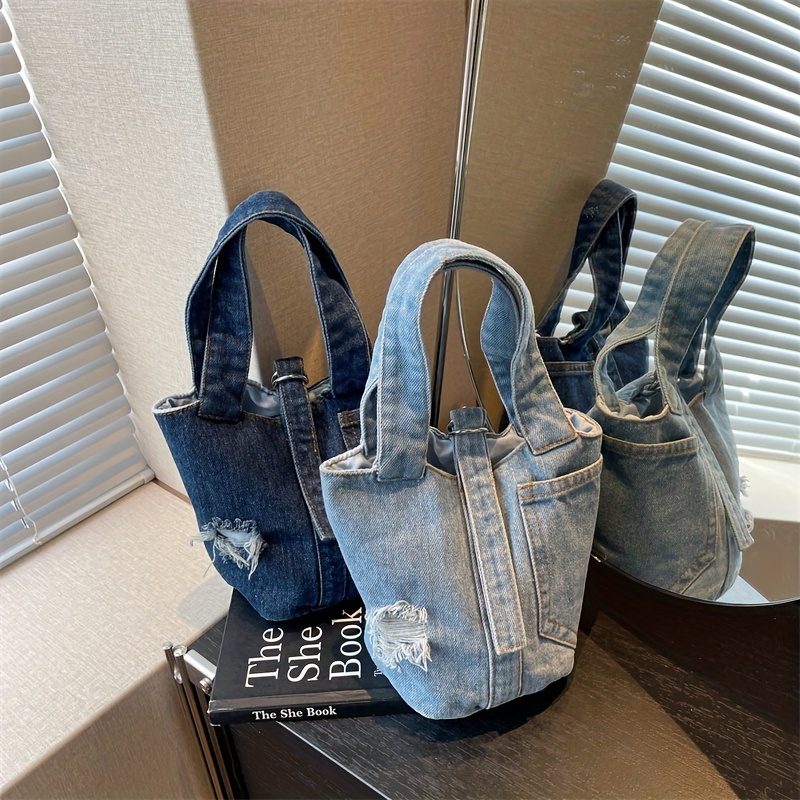 Mini Distressed Bucket Bag