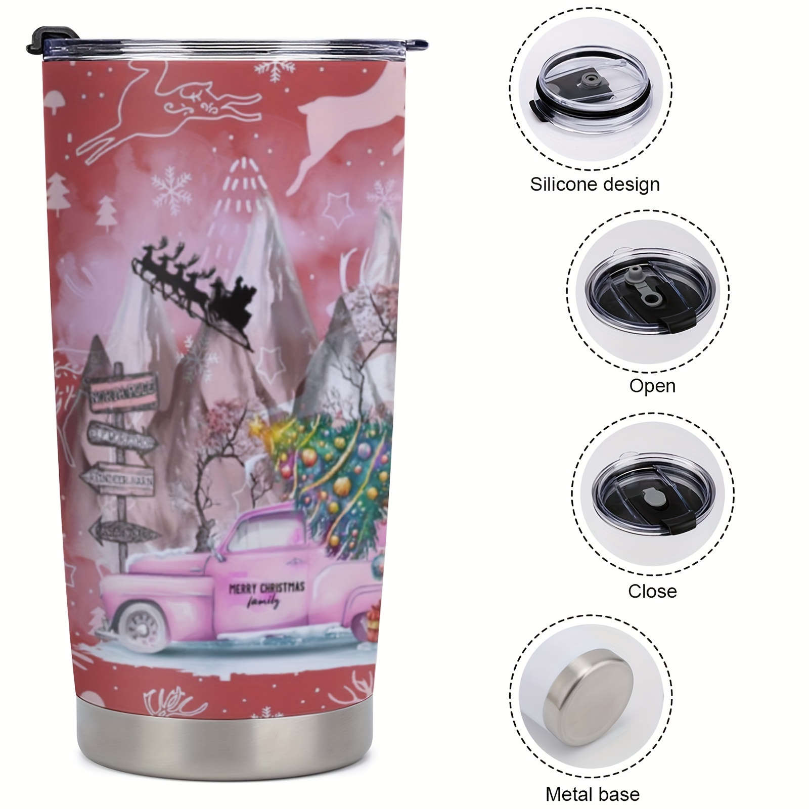 Christmas Holiday Inspiration Cup, A Gift For Women, Insulated Travel  Coffee Mug With Lid, Double Vacuum Flask - Temu