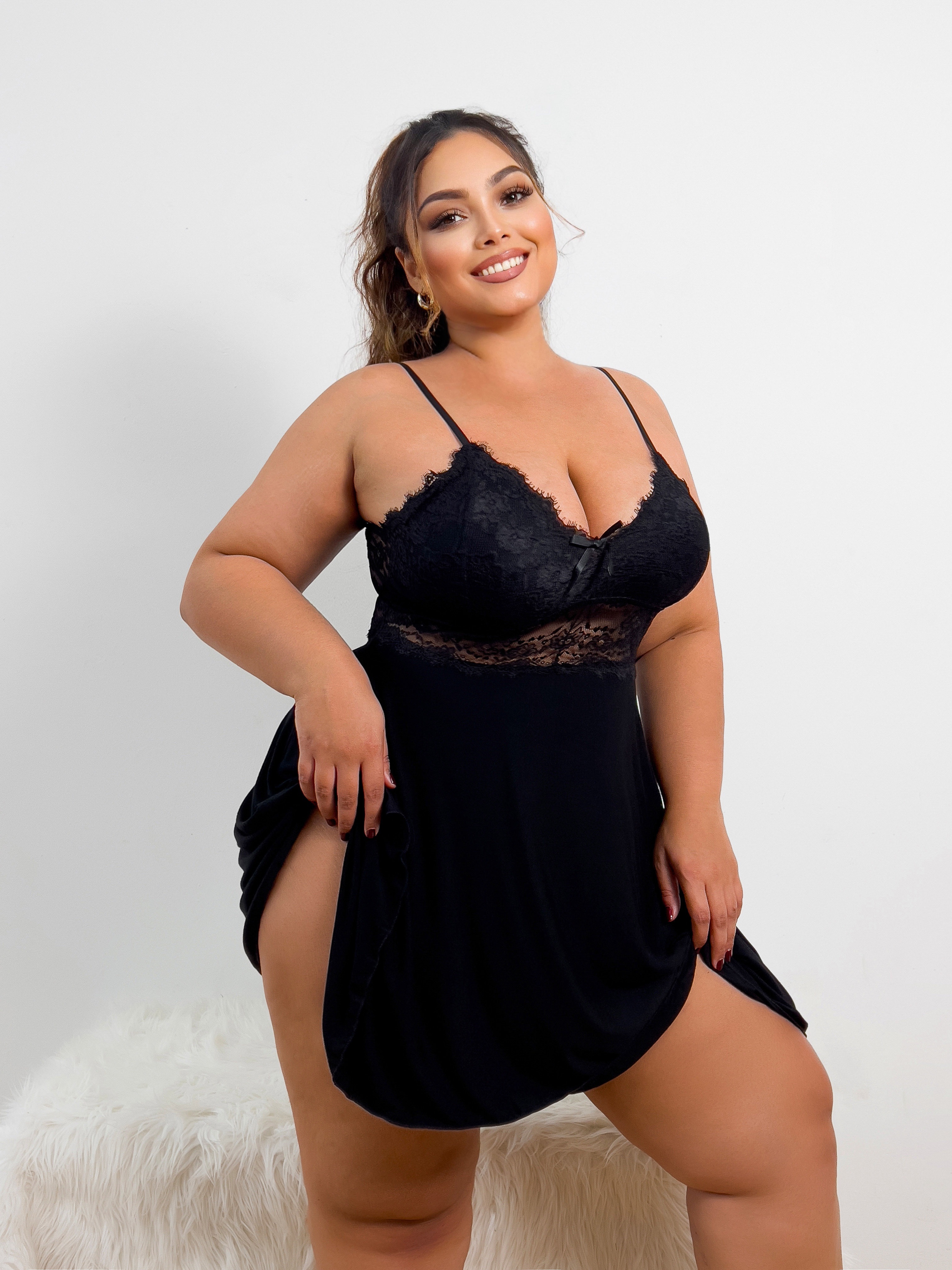 Babydoll Lingerie for Women Naughty Sexy Hot Plus Size with Push