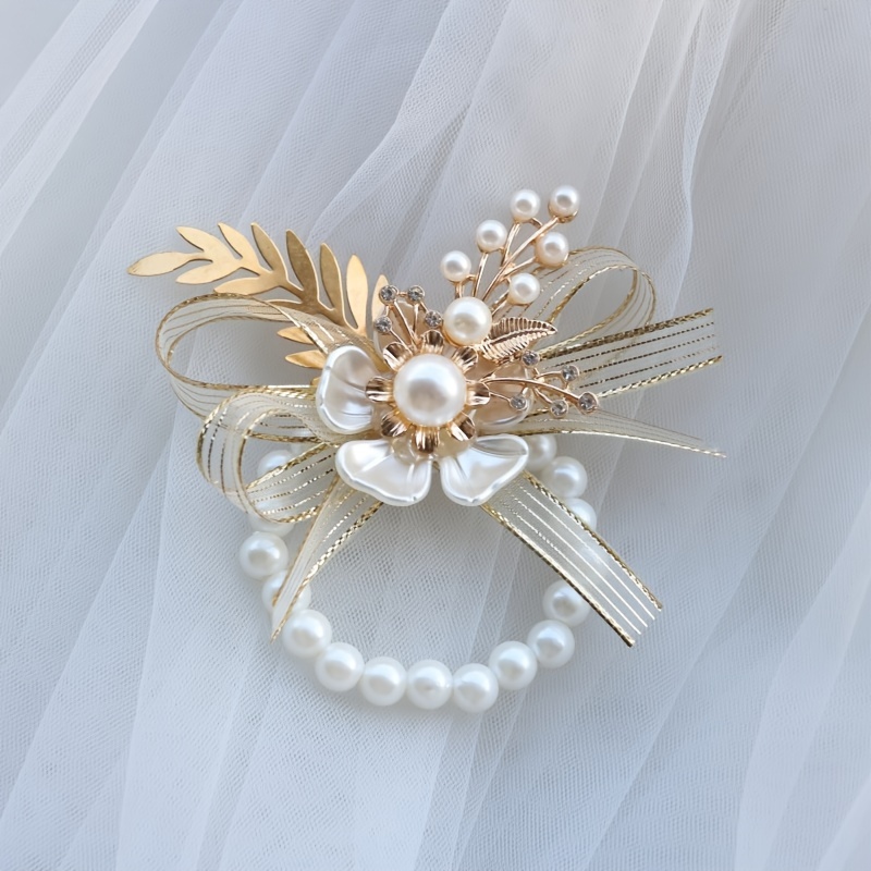 

Elegant Bridal Wrist Corsage Fairy Bridesmaid Flower Accessories Exquisite Groom Wedding Boutonniere