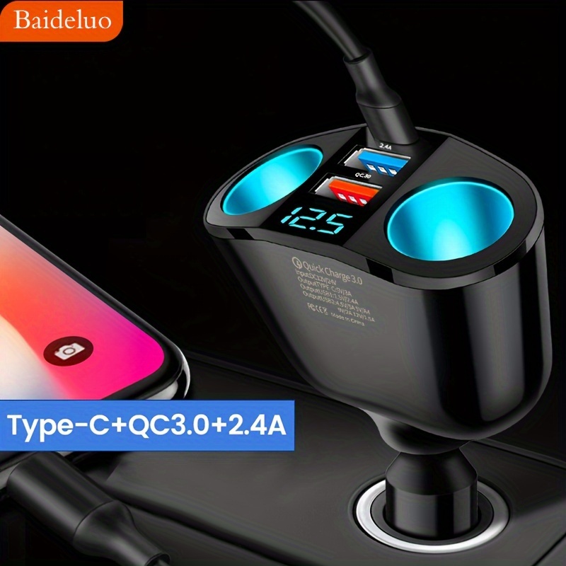 Cheap Car Charger Dual USB DC/5V 3.1A Cup Power Adapter Cigarette Lighter  Splitter Mobile Phone Charger with Voltage LED Display