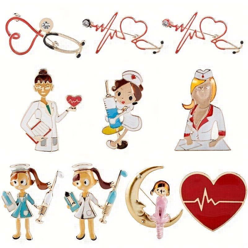 Pins para presente de enfermeira - Lindo broche de desenho animado