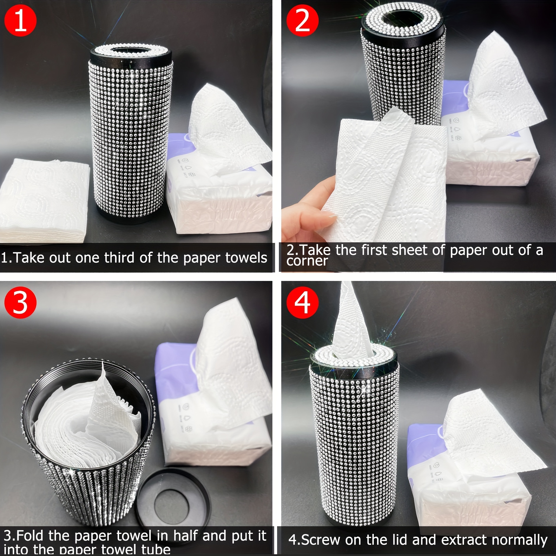 Metal Cylinder Car Tissue Box bling Car Tissue Holder Tissue - Temu