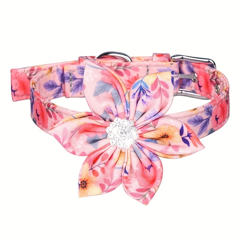 Hundehalsband Mit Blumenmuster – Verstellbar, Weiches Polyester-Halsband Für Kleine Bis Große Hunde