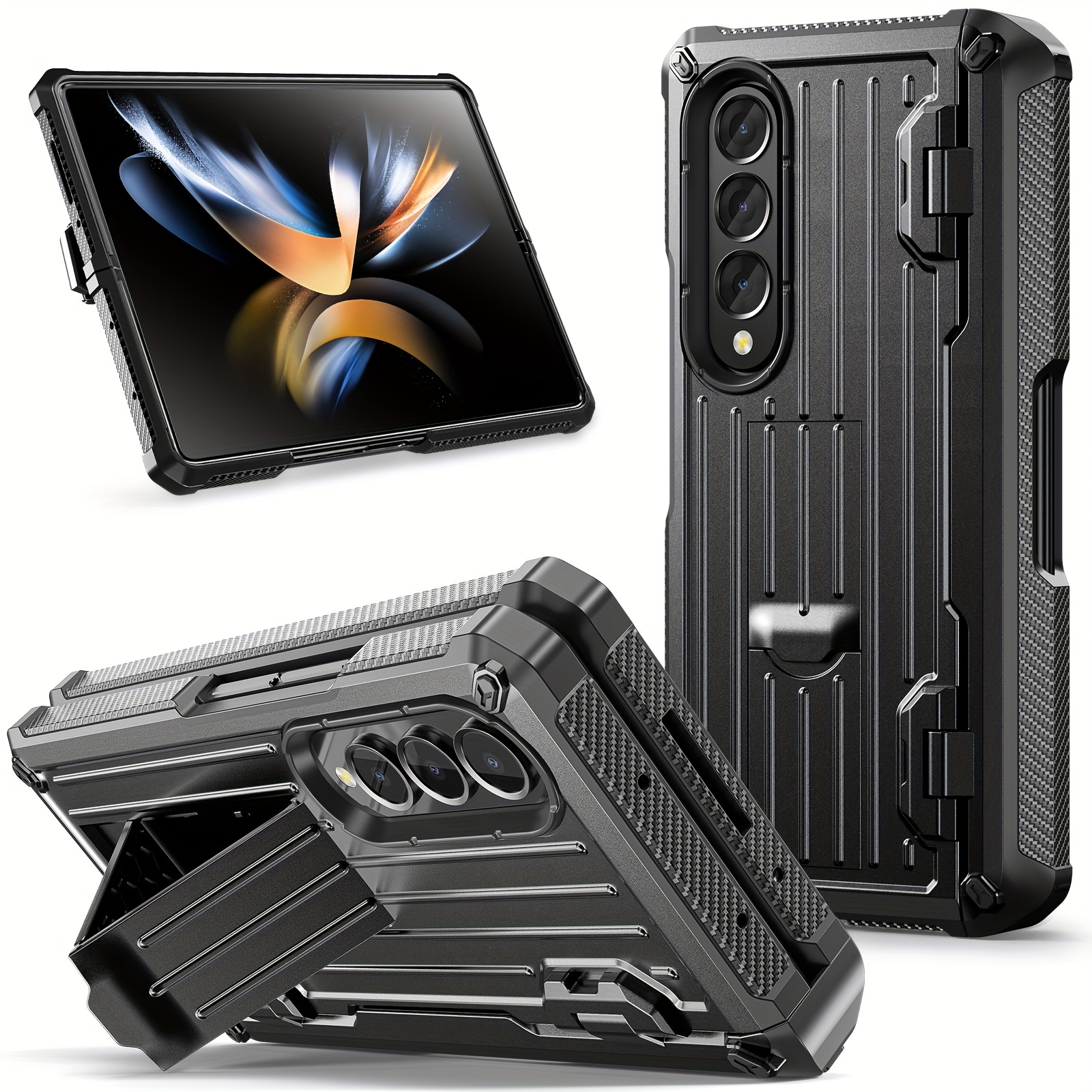 Case for Samsung Galaxy Z Fold 5 5G, with Detachable Magnetic S Pen Holder  and S Pen, Build-in Hidden Kickstand 2 In 1 Protective Phone Case Cover for Samsung  Galaxy Z Fold