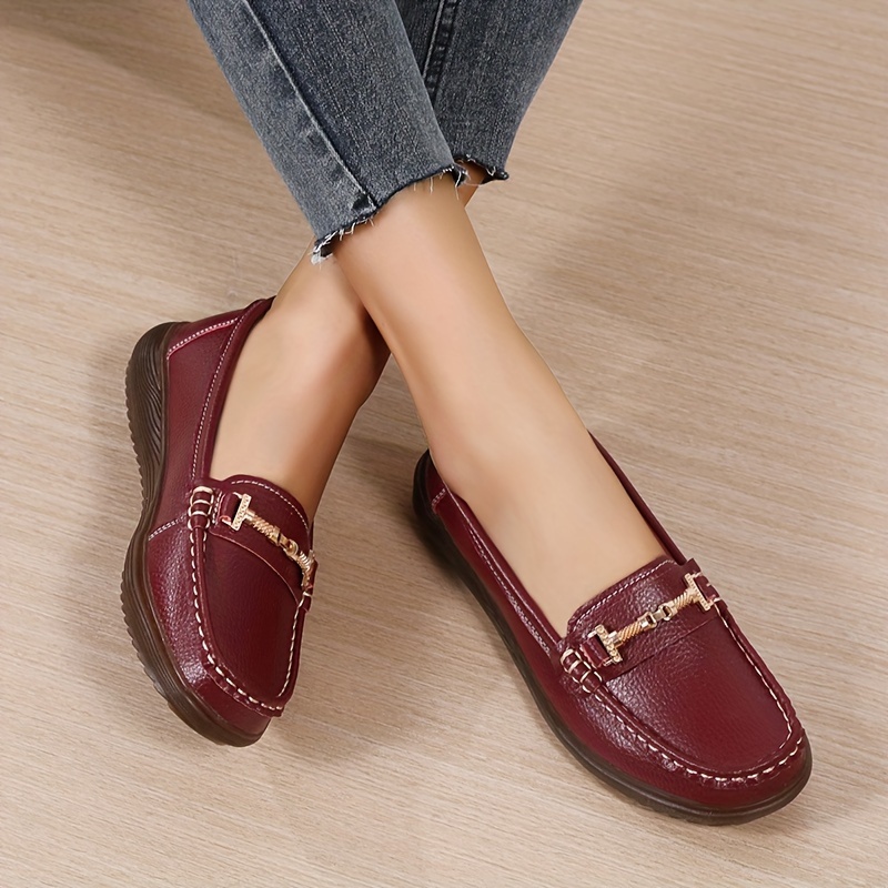 Mocassins Femmes à Enfiler - Chaussures Plates Confortables, Semelle TPR Souple - Pour Travail, Quotidien, Sorties