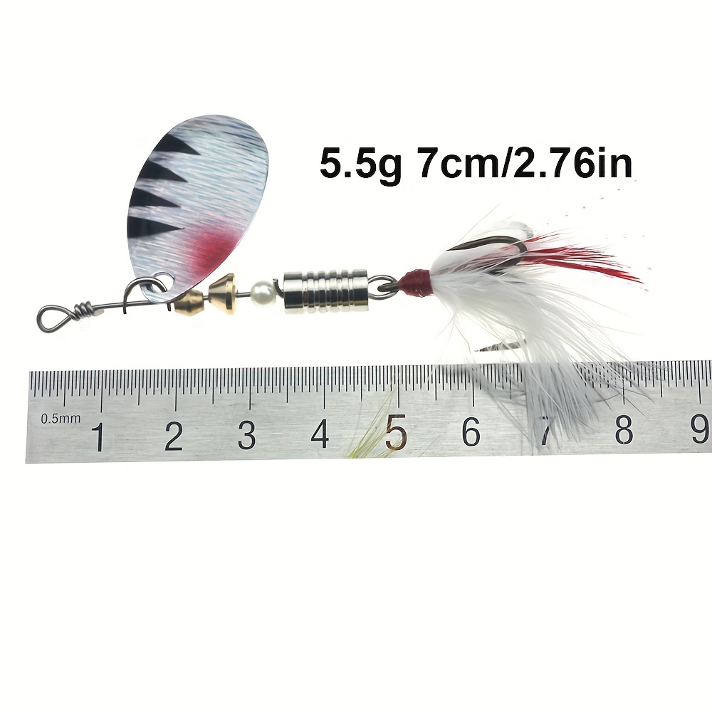 1pc Spinnerbait Fishing Lure 2 76inch 5 5g Bionic Hard Bait Metal Spoon  Lure Treble Hook With Feather Fishing Tackle - Sports & Outdoors - Temu  United Arab Emirates