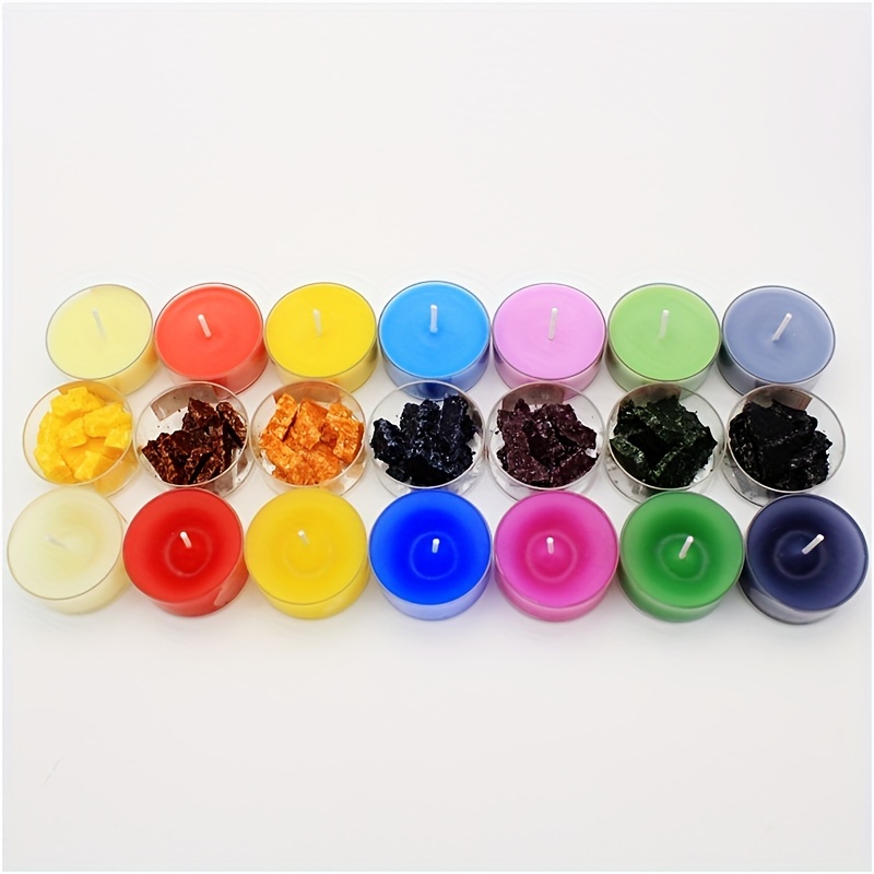 Chips de tinte para velas, copos de cera de 34 colores