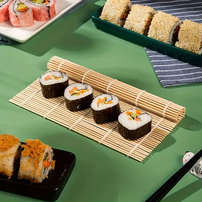 1pc, Sushi Rolling Mat, Square Sushi Maker, Bamboo Sushi Roller Mat,  Creative Sushi Roller Mat, DIY Sushi Maker, Multifunctional Cooking Tool,  Kitchen