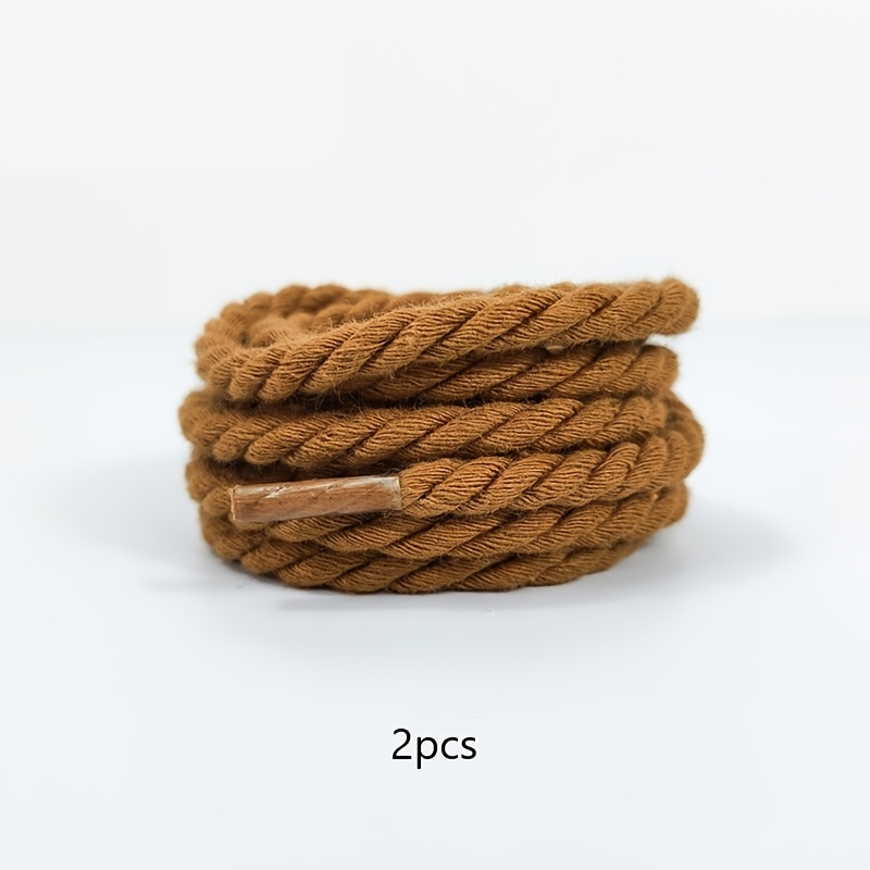 2pcs 120-160cm Thick Cotton Line Weaving Twisted Rope Bold Shoelaces Women Men Sneakers Low-top