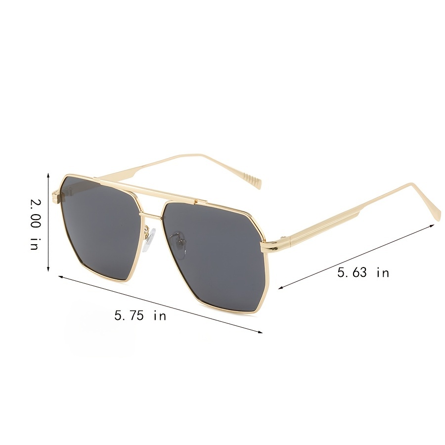 Vintage OverSized Sunglasses Men Anti-Reflective Mirror Classic Square  Metal Glasses Fashion New Women Sun Glasses Uv400