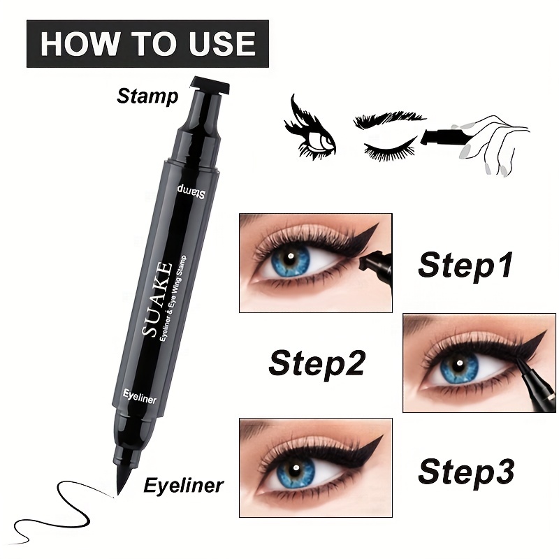 Double Head Eyeliner Eye Stamp Pen Cat Eye Liquid Stamp Wing Shapes Eyeliner Pen