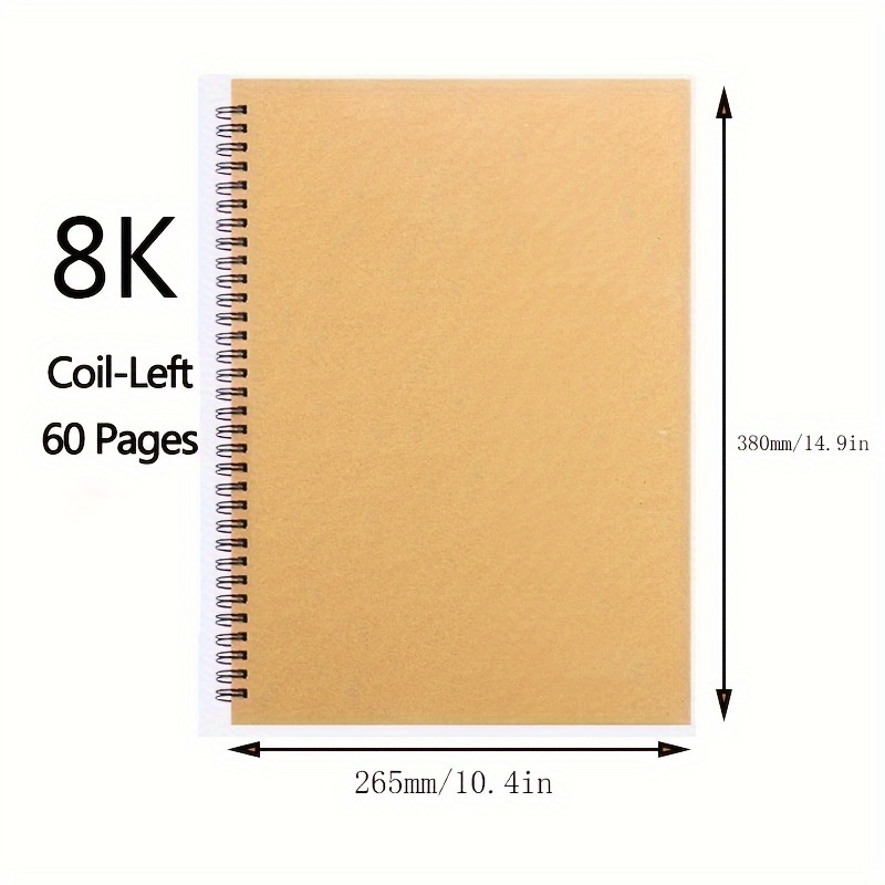 8K/A4 Flip Up Cute acquerello Sketchbook Coil quaderno da disegno quaderni  per studenti carta spessa per principianti per studenti 30 fogli
