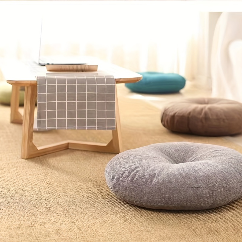Height Linen Thick Round Bed Bay Window Floor Tatami Chair Sitting Cushions  Removable and Washable Futon Decoration Home - AliExpress