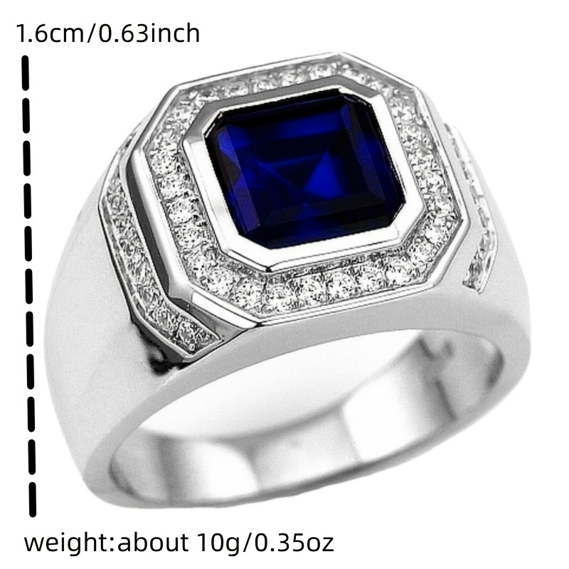 Men's Classic Artificial Sapphire Zinc Alloy Ring