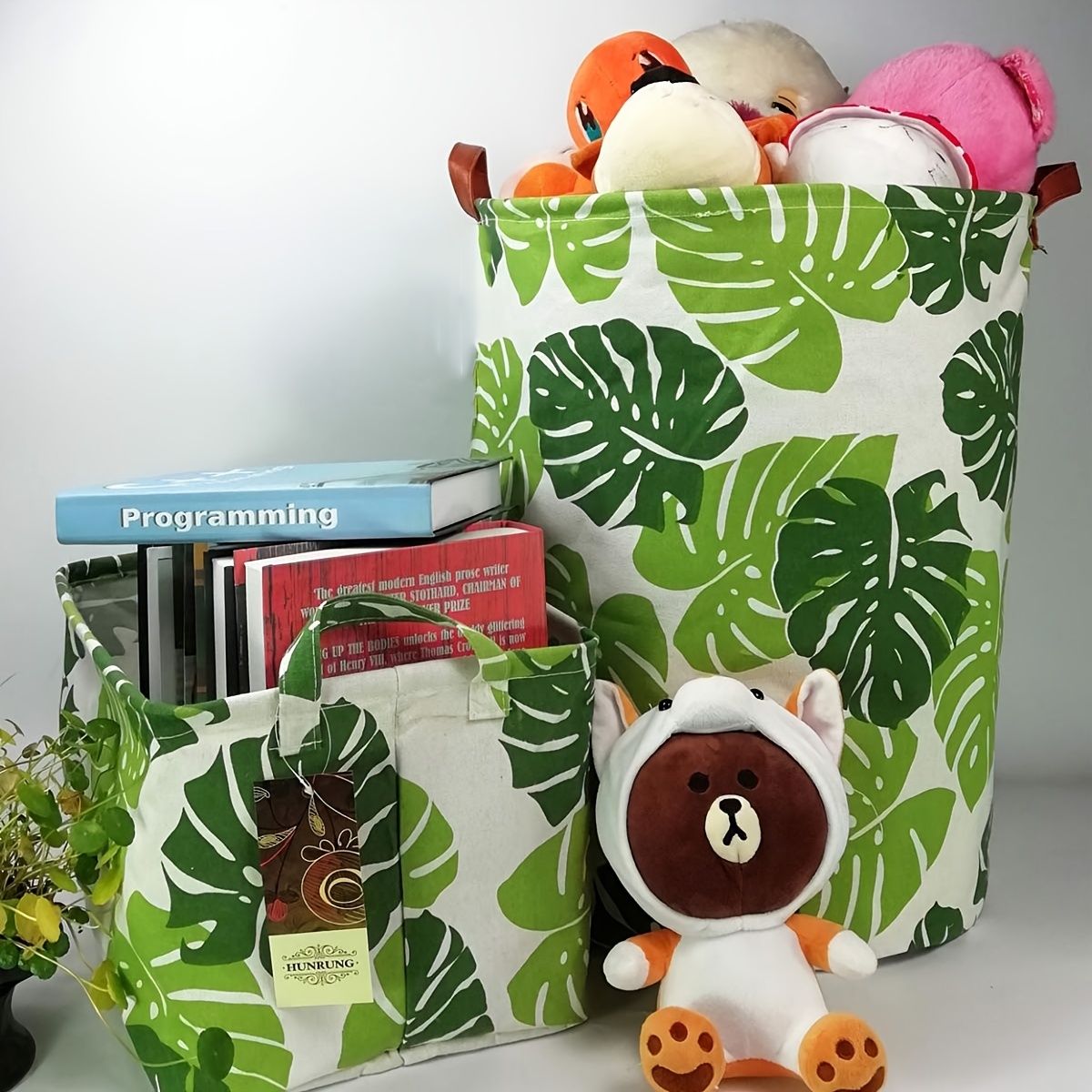 Laundry Hamper, Large Canvas Fabric Lightweight Storage Basket Toy