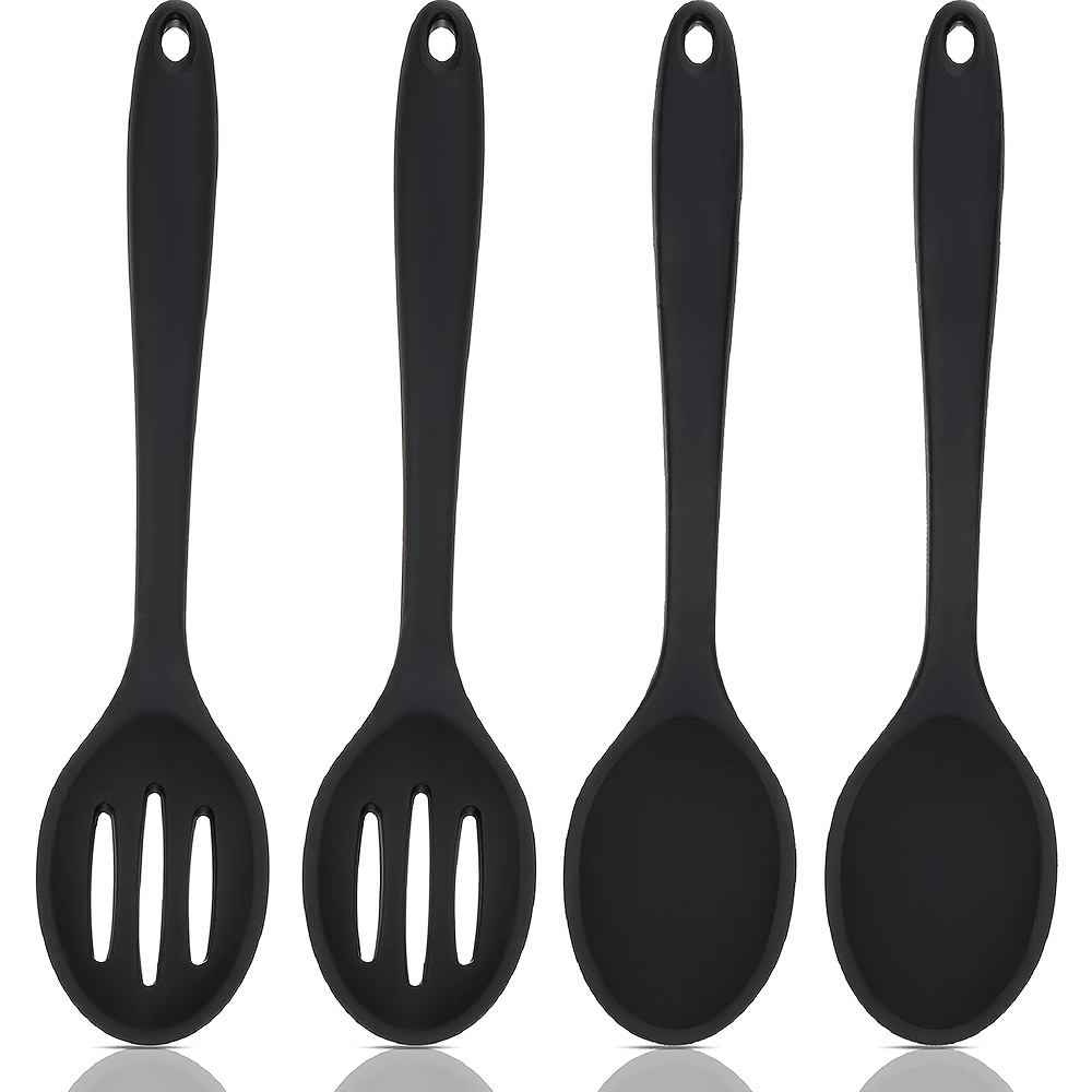Silicone Mixing Spoons Silicone Spoons Cooking Spoons - Temu
