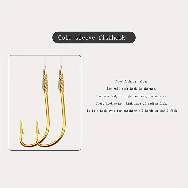 Pre tied Fishing Hooks Golden Fishing Hooks Line Fishing - Temu