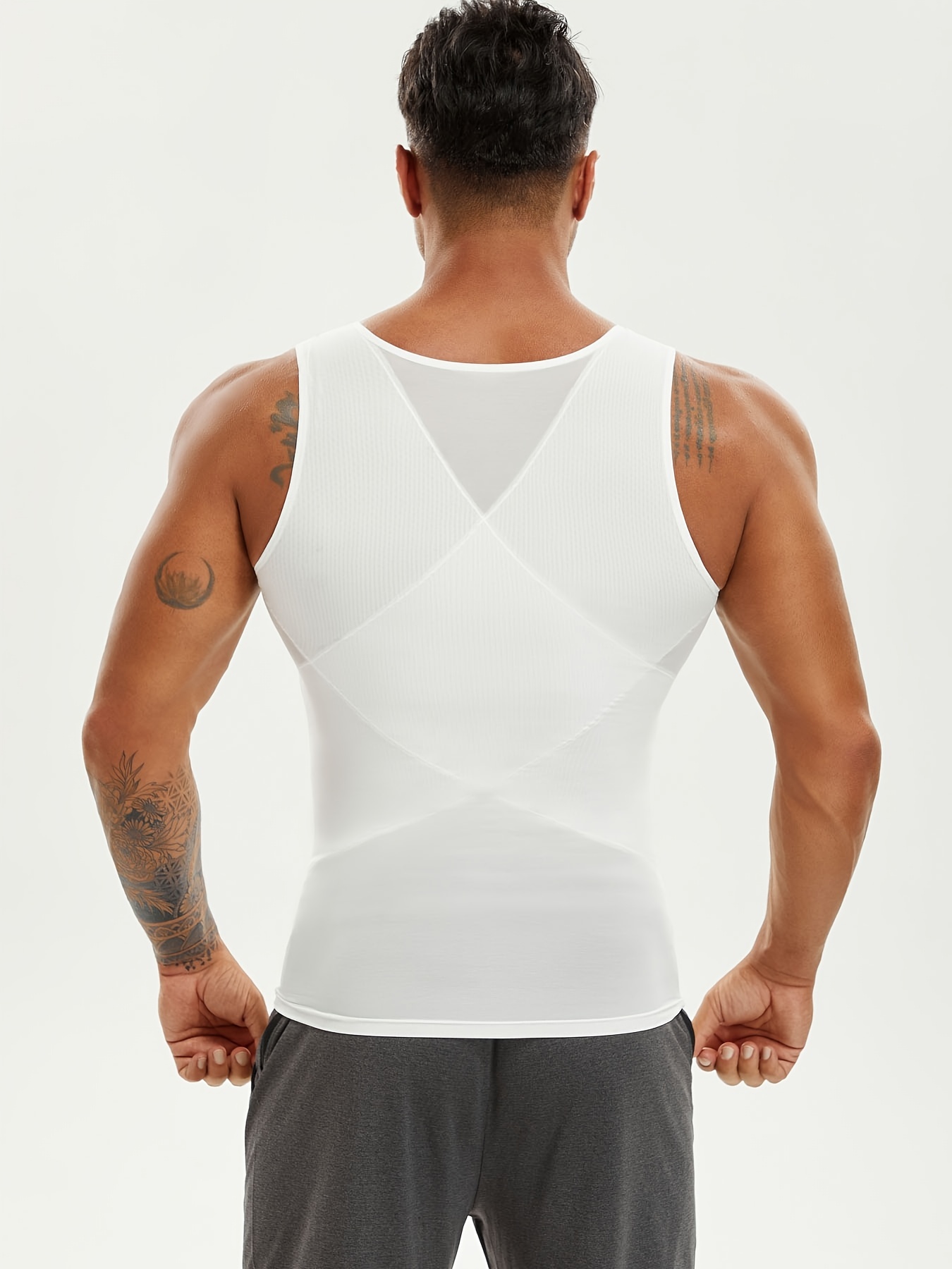  Mens Compression Shirt For Body Shaper Slimming Vest Tight Tummy  Underwear Tank Top