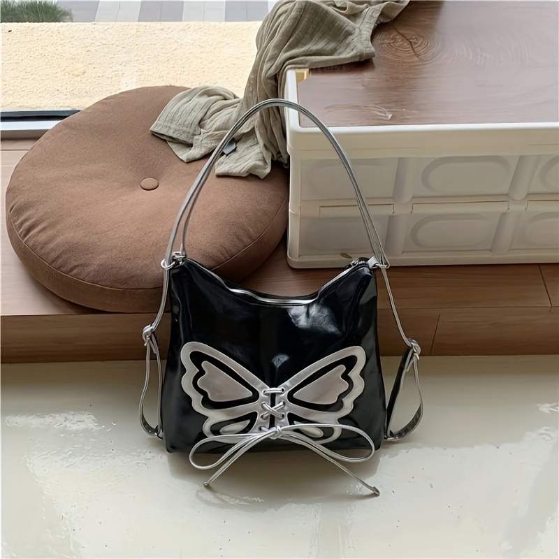 Small Silver Butterfly Crossbody Bags for Women 2023 Y2K Korean