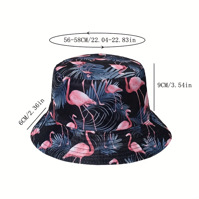 1pc Trendy Versatile Sunshade Bucket Hat With Flamingo Embroidery Double  Sided Sun Hat For Men Women Daily Shopping Party, Today's Best Daily Deals