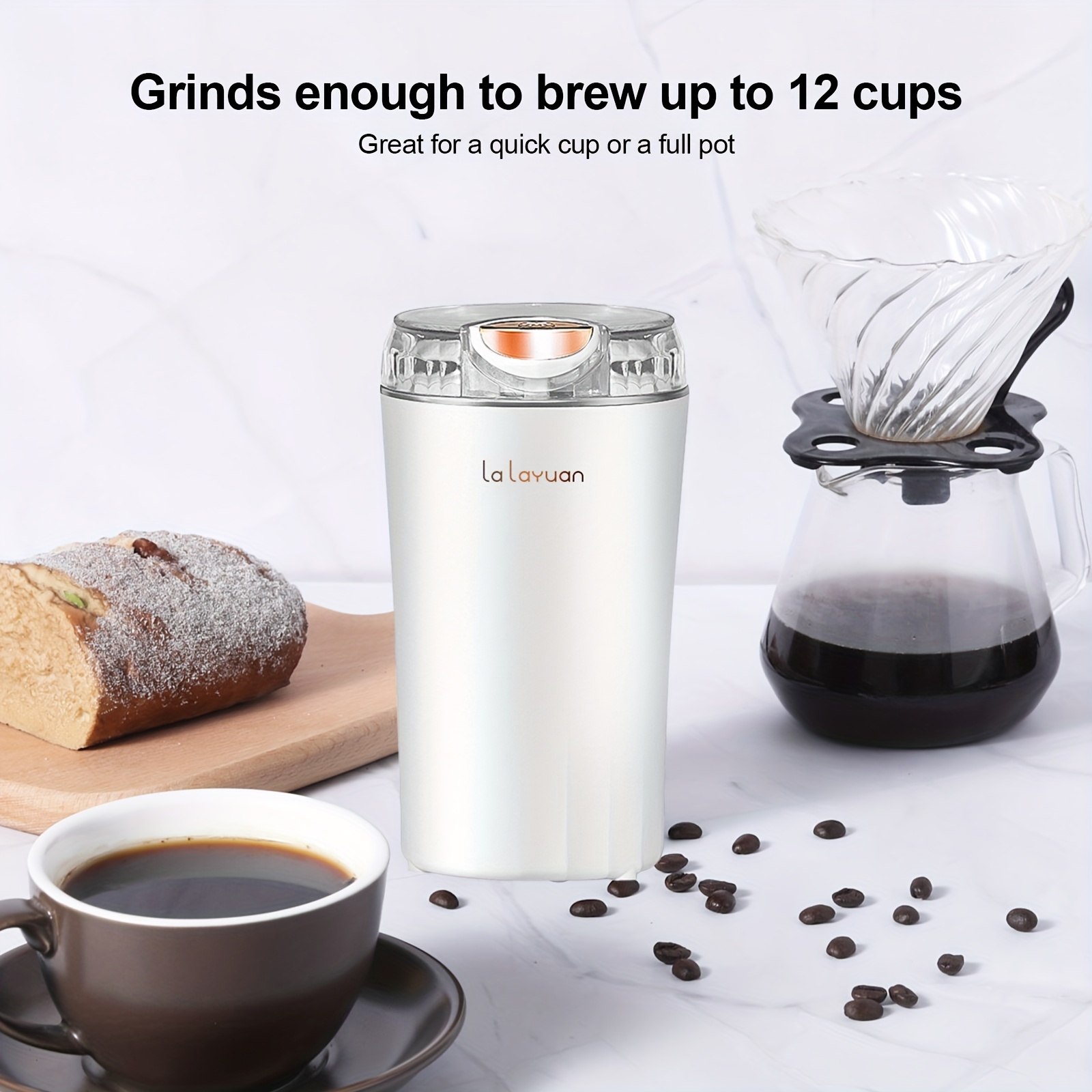 Electric Coffee Bean Grinder, Food Processor, Handheld Food Mixer, Powerful  Spice Grinder Electric, Grain Mills, Coffee Grinder For Spices,herbs,nuts  With Brush, One Push-button Control, Quiet, Wet And Dry Grinder, - Temu