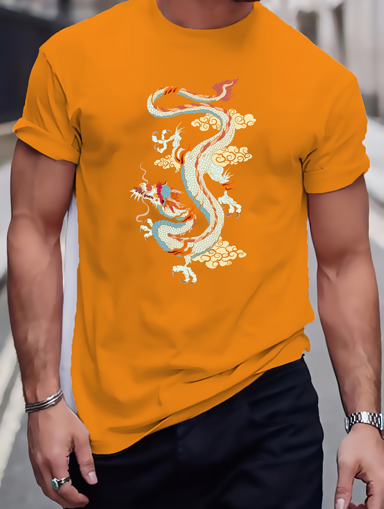 Orange store dragon shirt