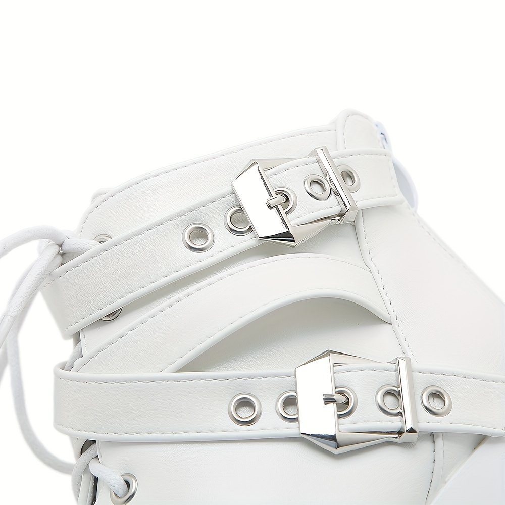 Model Fashion Show Platform Ankle Boots with Buckle, European and American Nightclub Sexy High-heeled Women's Boots, Women Shoes