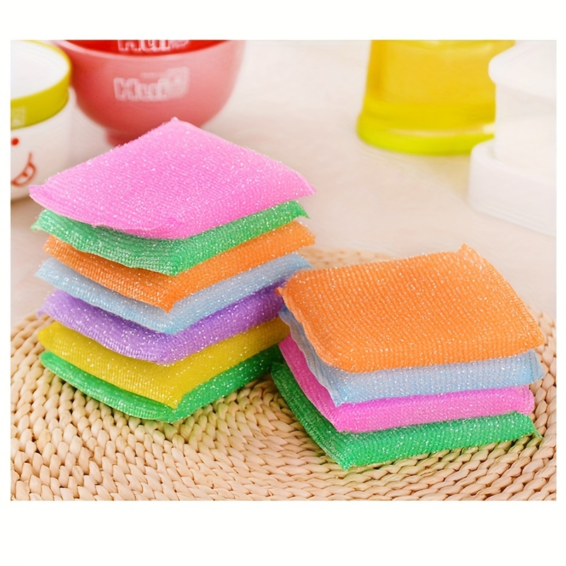 4pcs Kitchen Double Sided Cleaning Sponge Kitchen Cleaning Soft Sponge  Scrubber Sponges For Dishwashing Bathroom Cleaning Tools