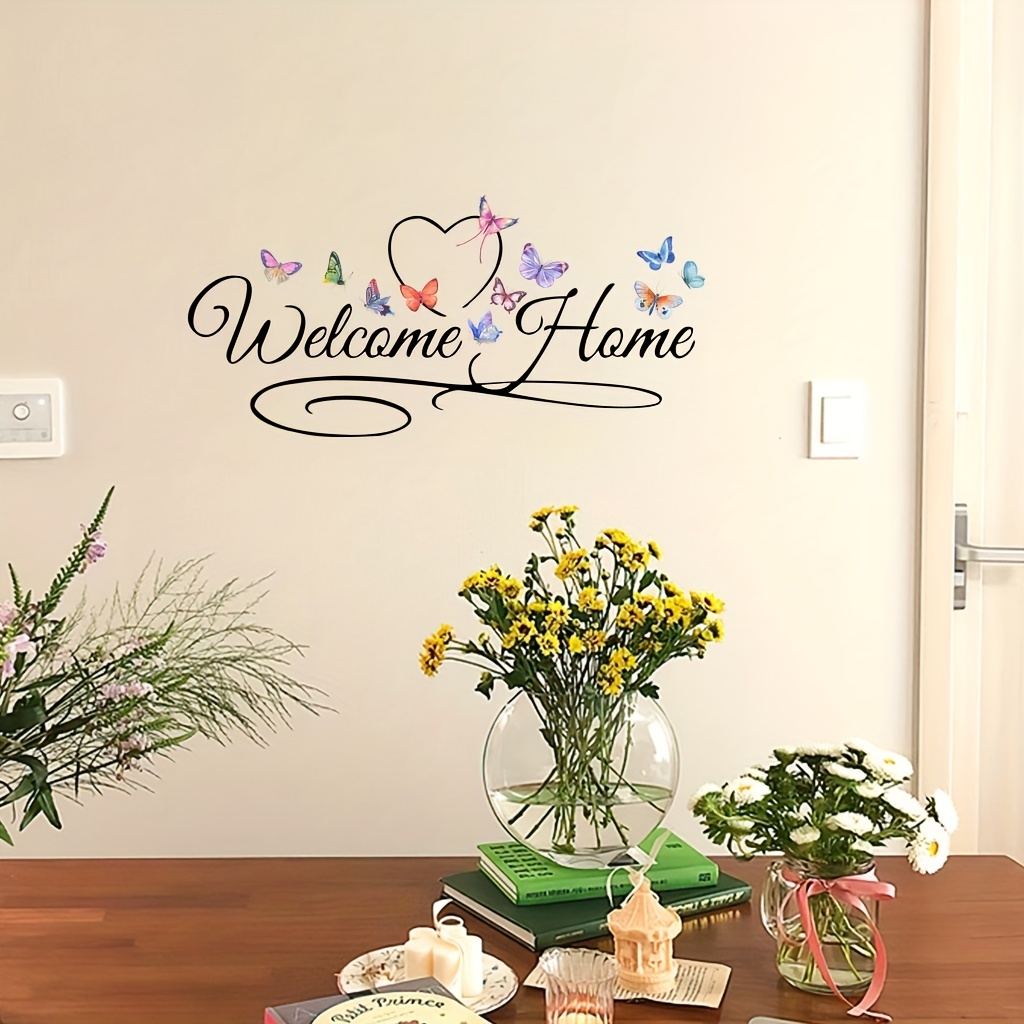 Welcome Cursive Wall Letters Words for Front Door Entry Vinyl Stickers for  Decor