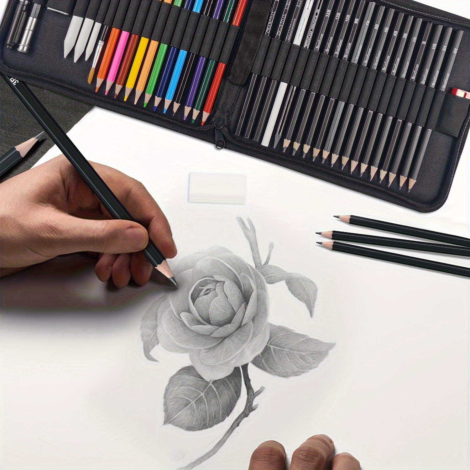 Sketching Pencil Kit Beginners Sketching Brush Sketching Set - Temu