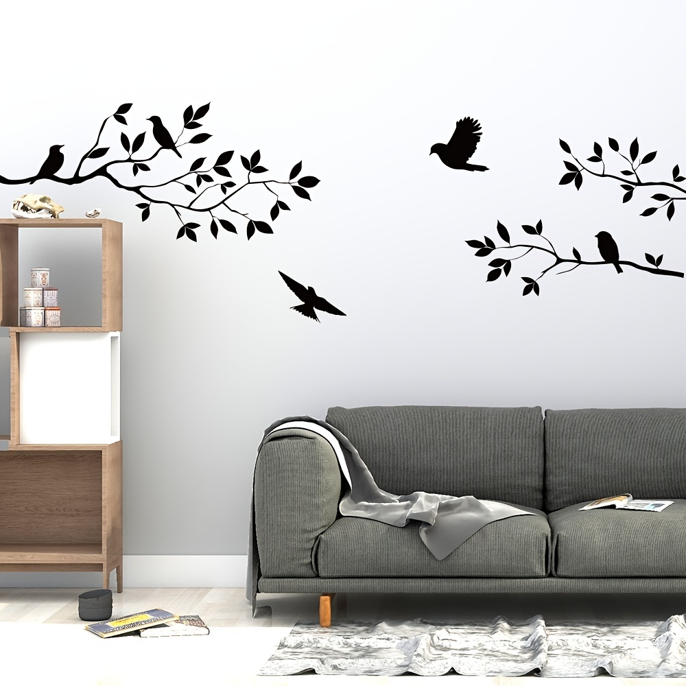 Vinilos decorativos habitacion ramas y pájaros - Murales de pared