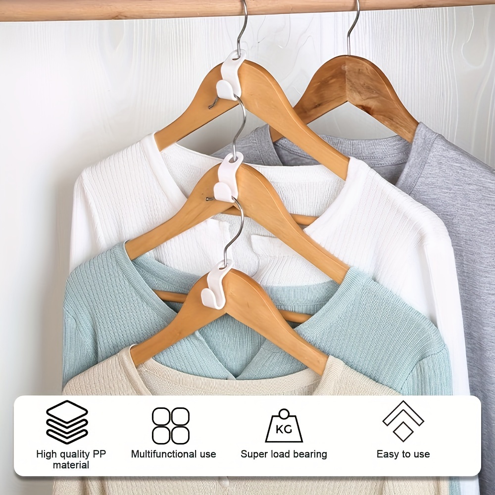 Maximize Closet Space with 6pcs Heavy Duty Clothes Hanger Connector Hooks!